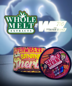Whole Melt Extracts X the Water Boyz – Strawberry Banana Sherbert Live Rosin – 2GM
