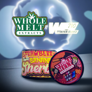 Whole Melt Extracts X the Water Boyz – Strawberry Banana Sherbert Live Rosin – 2GM