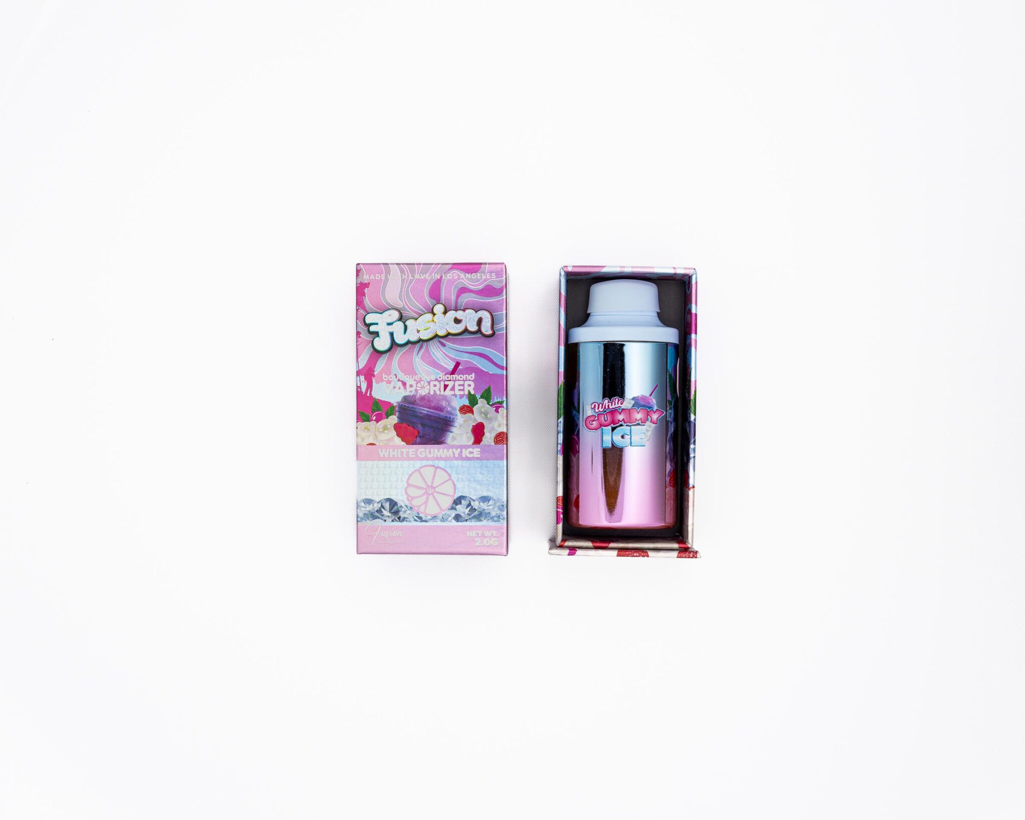 White Gummy Ice Whole Melts x Fusion – 2G Hybrid Disposable Vape