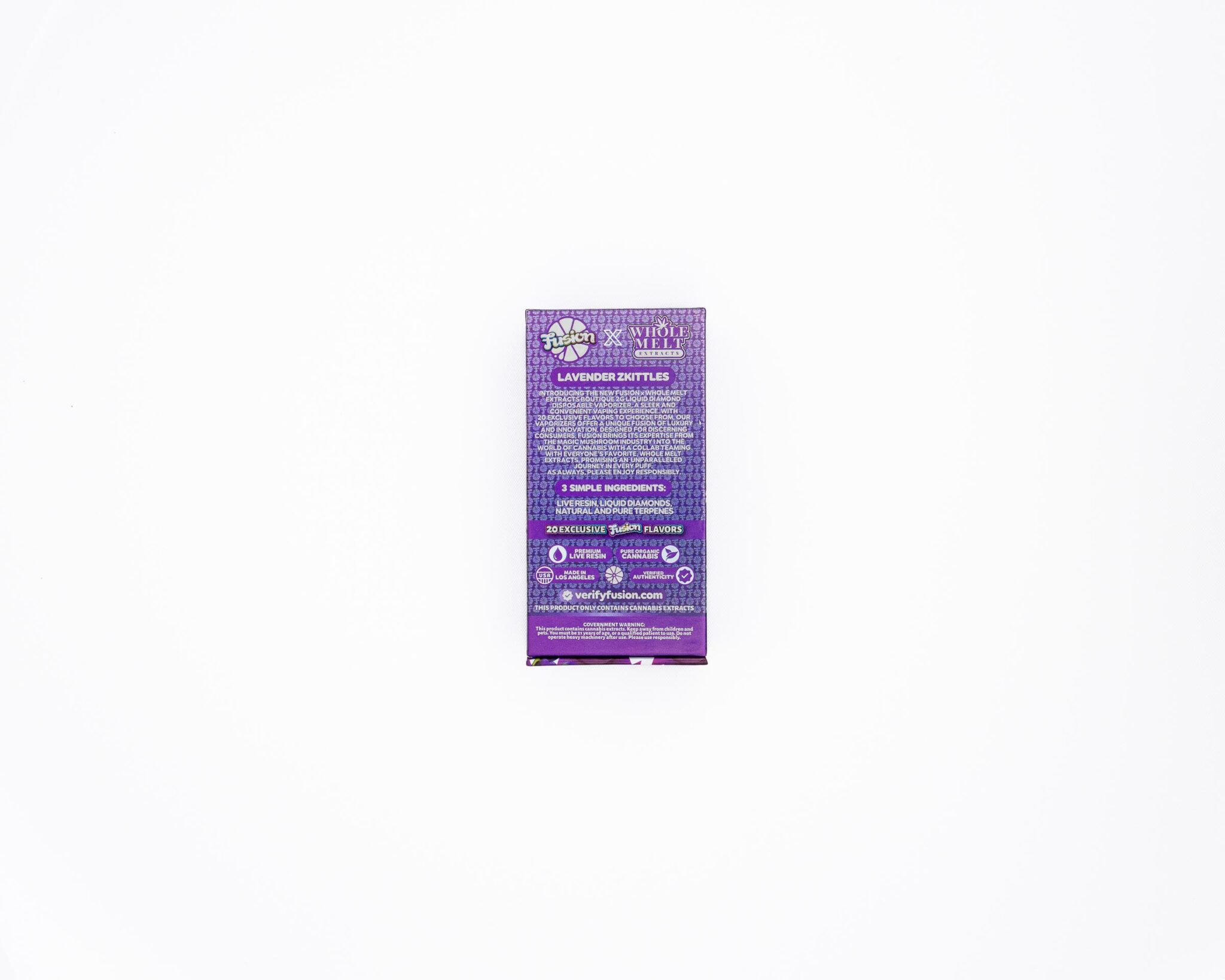 Lavender Zkittles Whole Melts x Fusion – 2G Indica Disposable Vape - Image 2