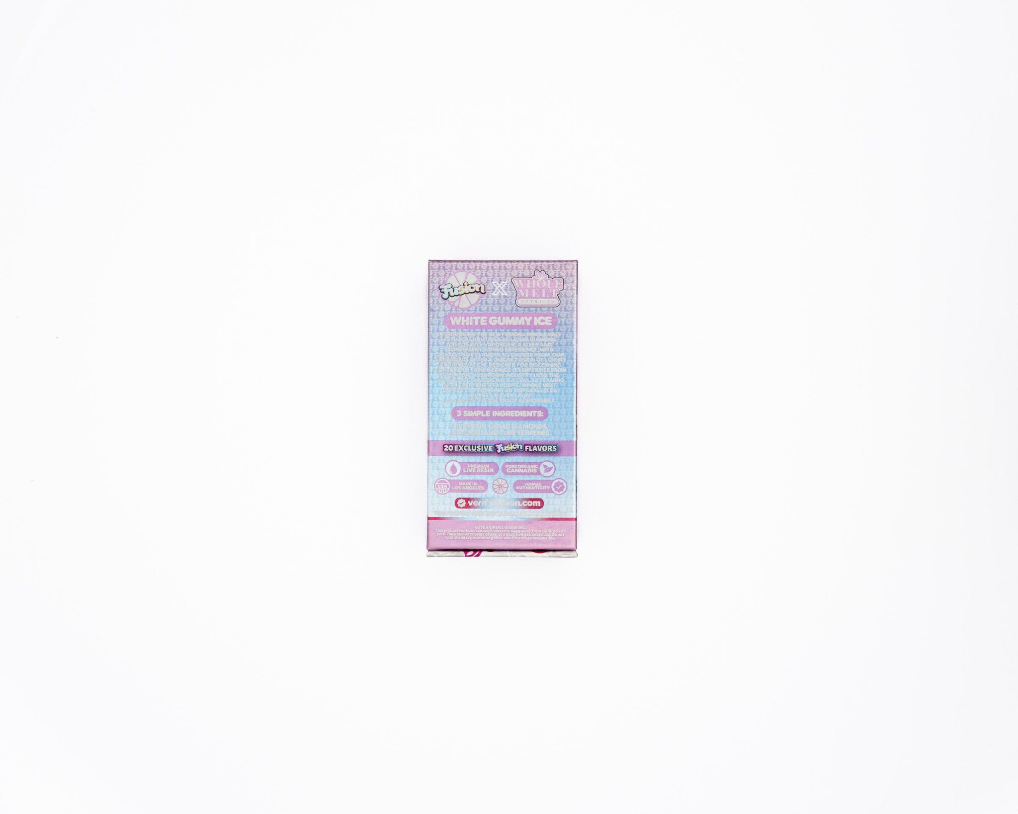 White Gummy Ice Whole Melts x Fusion – 2G Hybrid Disposable Vape - Image 2